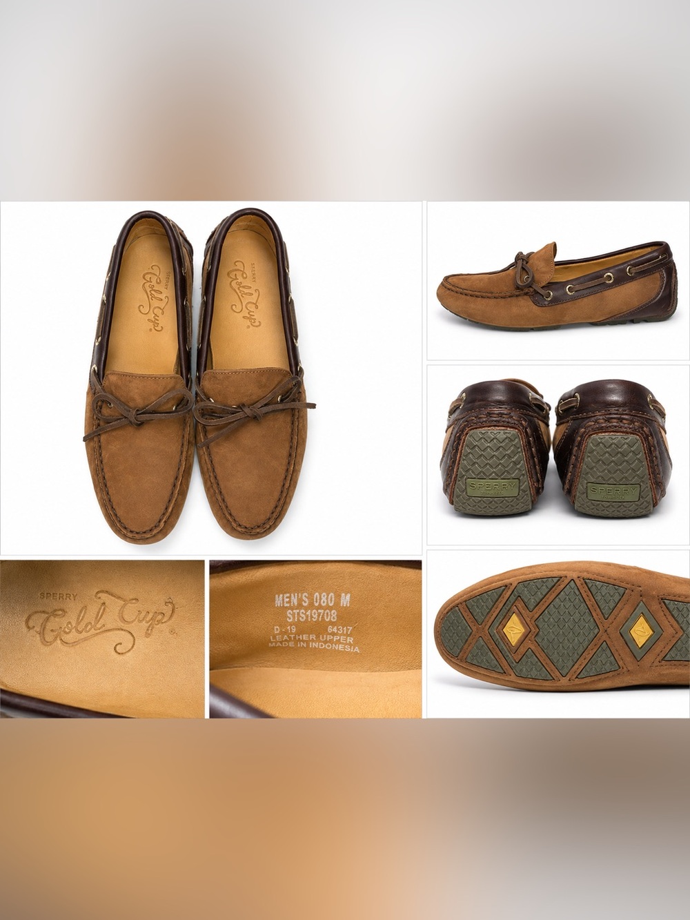 Sperry Men's Tan and Dark Brown Leather Gold Cup